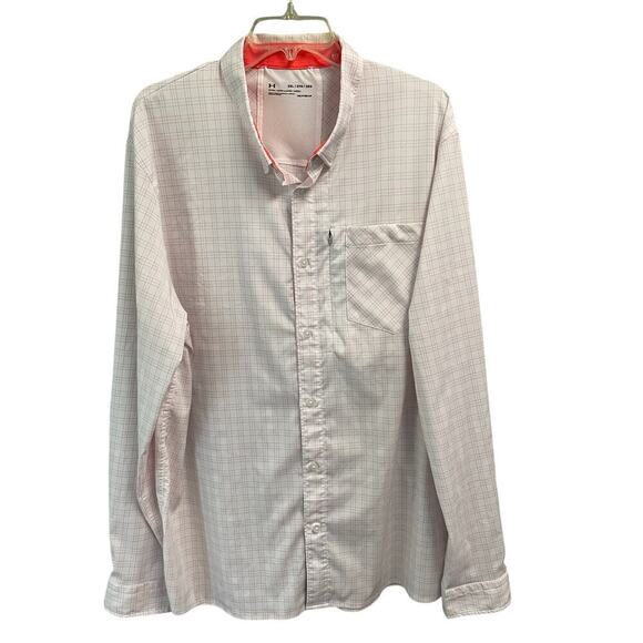 Under Armour Size 2X Fitted Long Sleeve Button Down Fishing Shirt Men Plaid - Picture 1 of 6